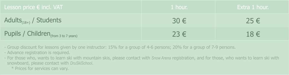 instruktor snow arena